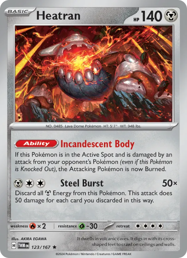 Heatran Pokémon card