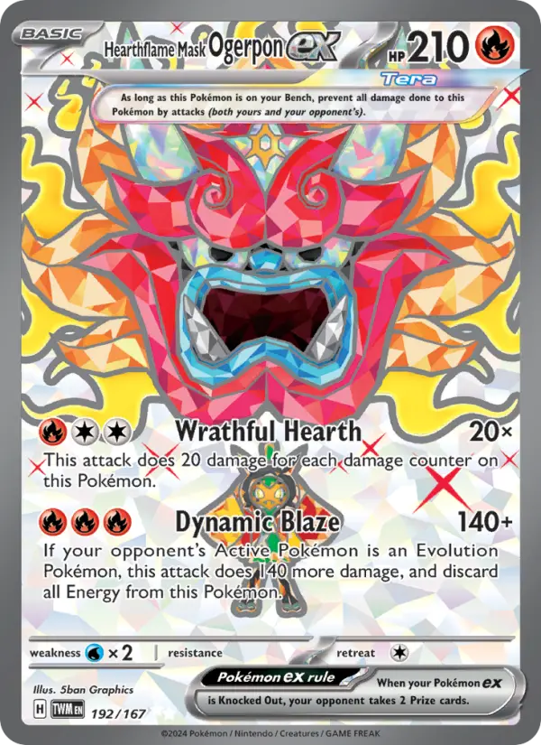Hearthflame Mask Ogerpon ex Pokémon card