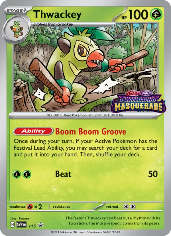 Thwackey Pokémon card