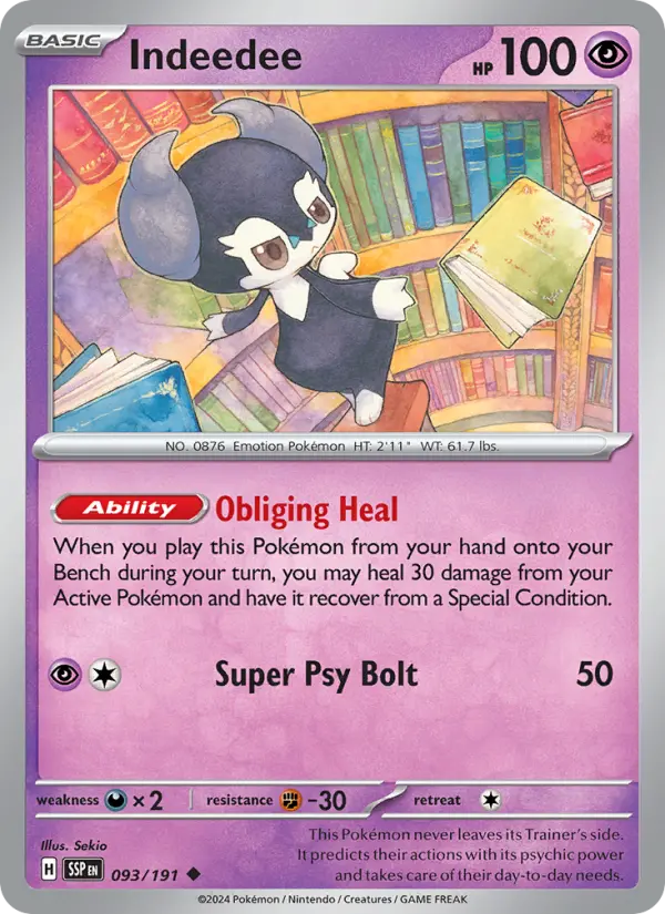 Indeedee Pokémon card