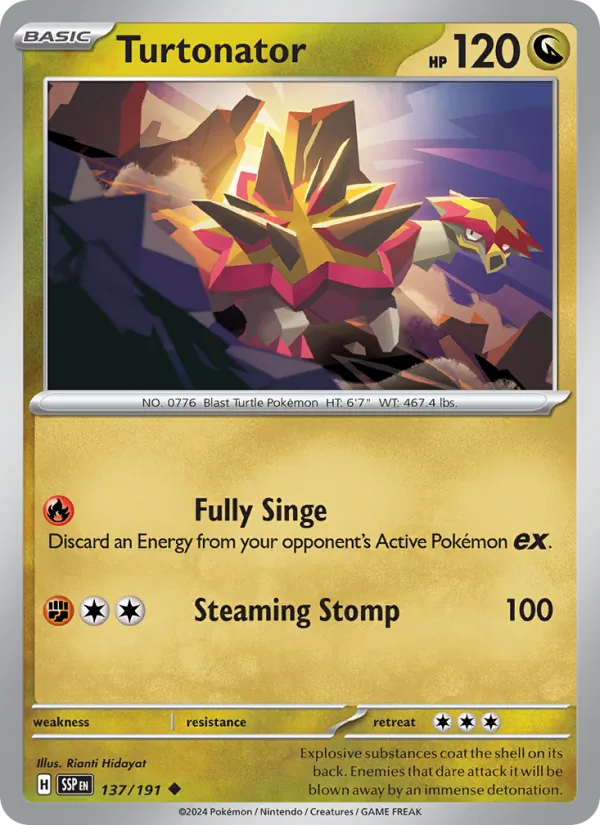 Turtonator Pokémon card