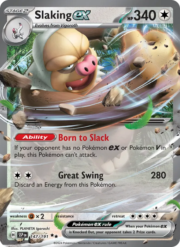 Slaking ex Pokémon card