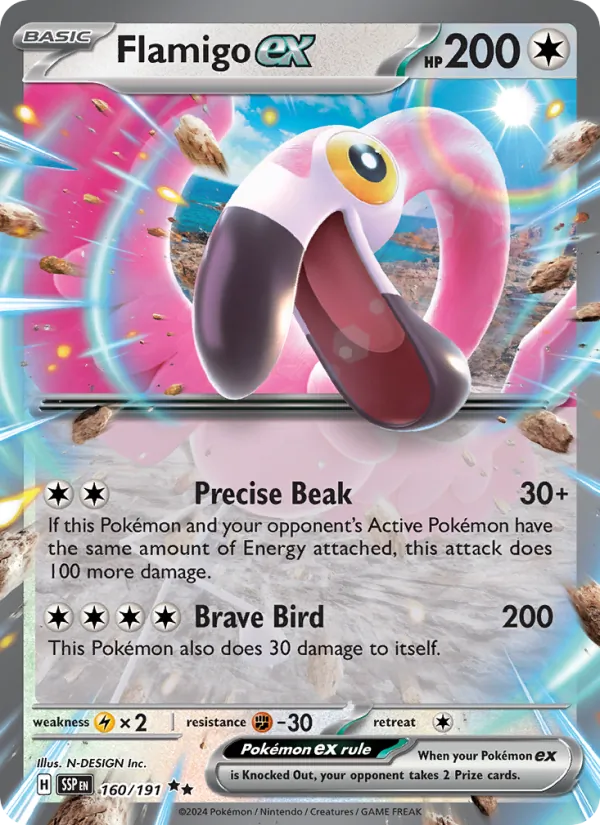 Flamigo ex Pokémon card
