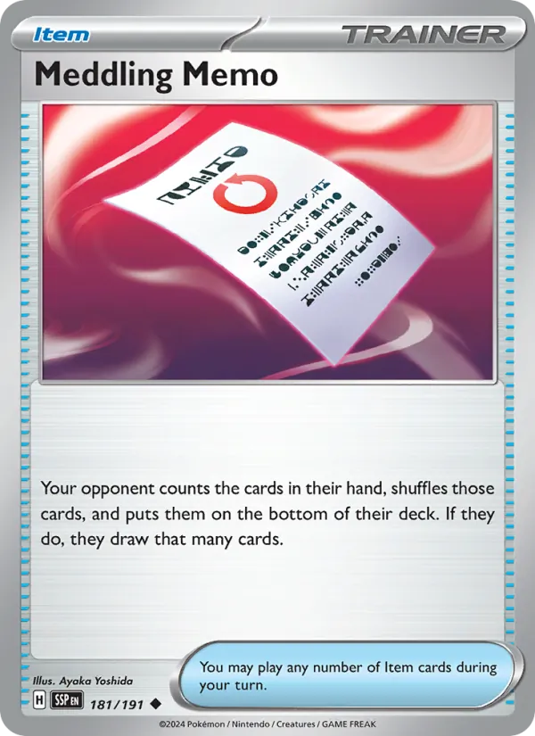 Meddling Memo card