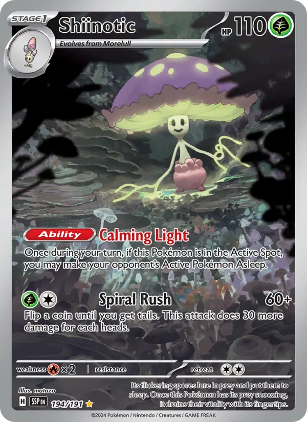 Shiinotic Pokémon card