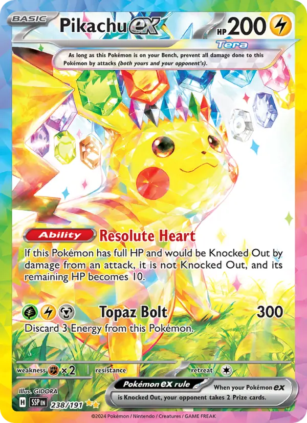 Pikachu ex Pokémon card