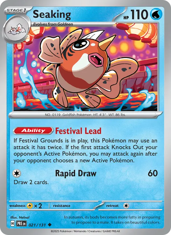 Seaking Pokémon card