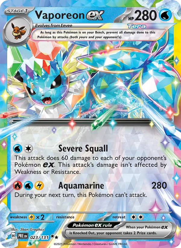 Vaporeon ex card