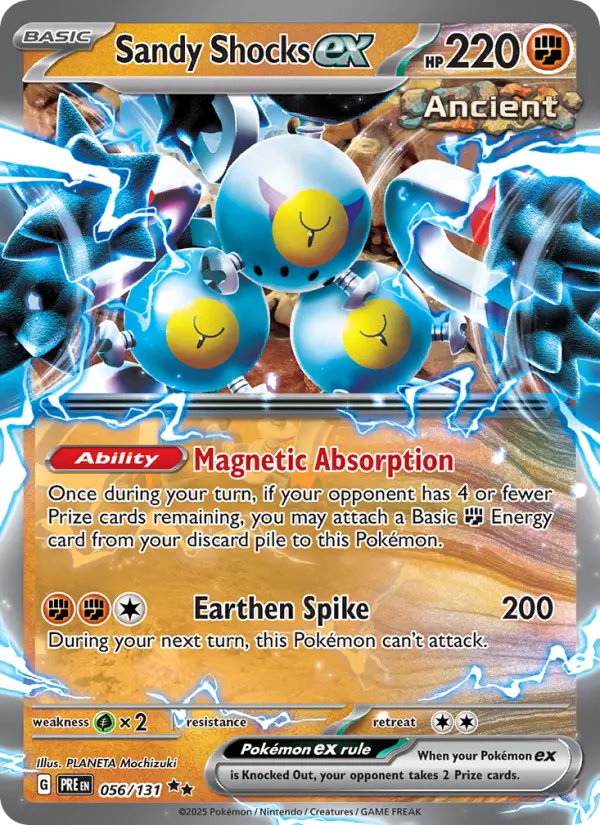 Sandy Shocks ex Pokémon card