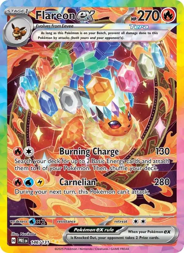 Flareon ex Pokémon card