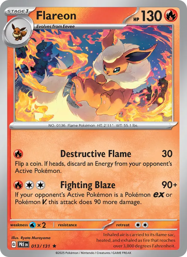 Flareon Pokémon card