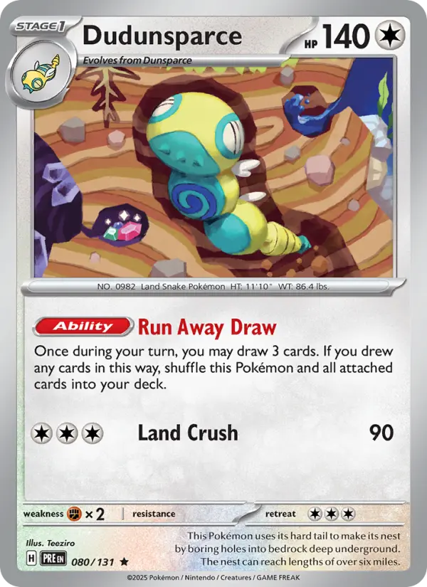Dudunsparce Pokémon card