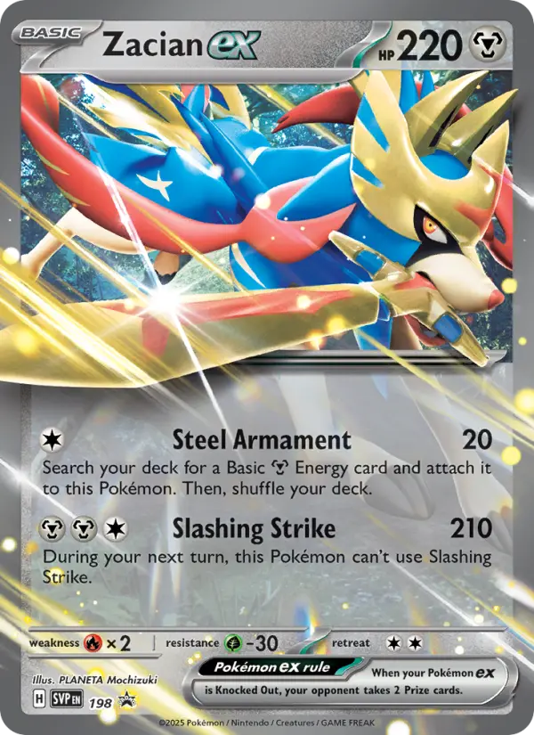 Zacian ex Pokémon card