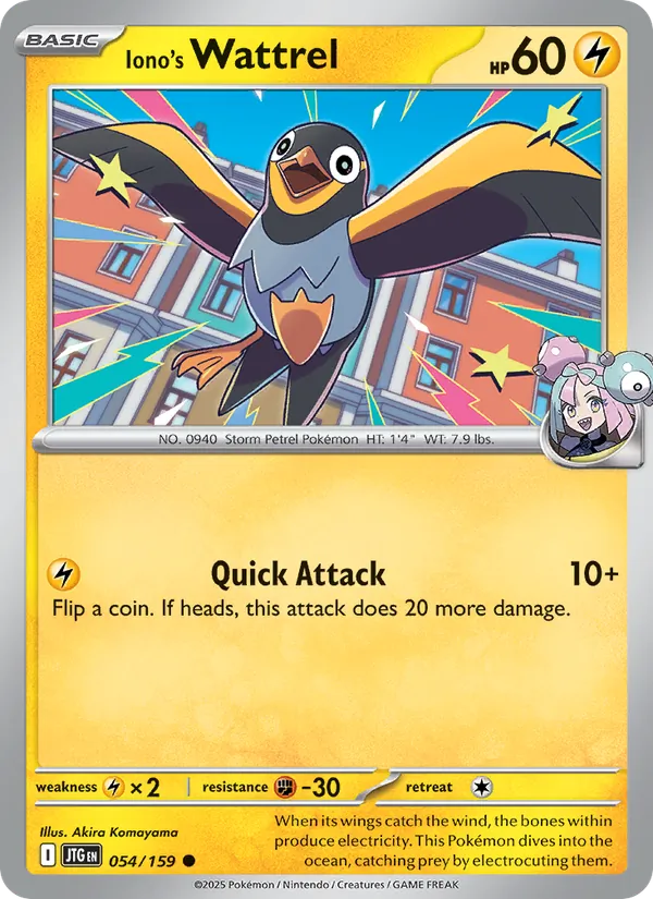 Iono's Wattrel Pokémon card