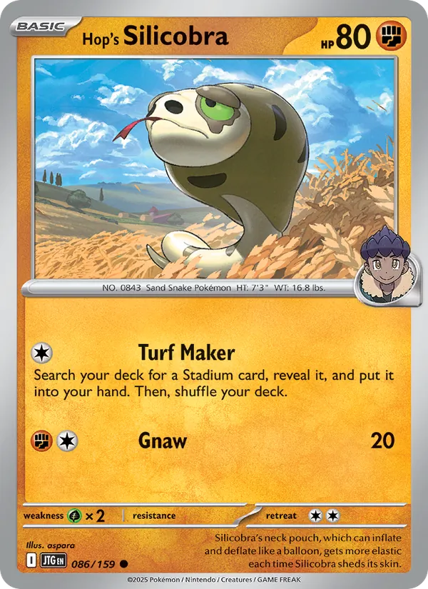 Hop's Silicobra Pokémon card