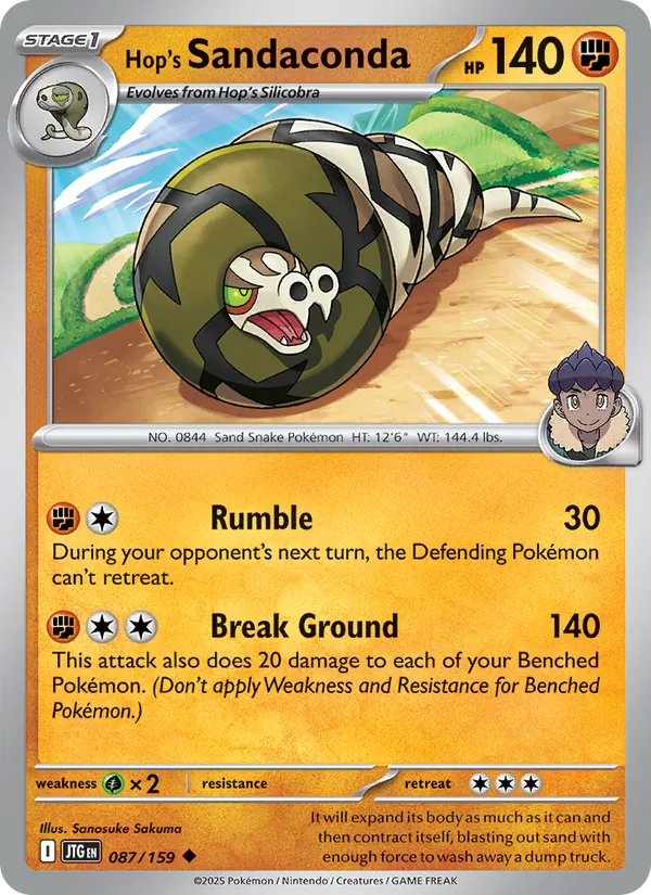 Hop's Sandaconda Pokémon card