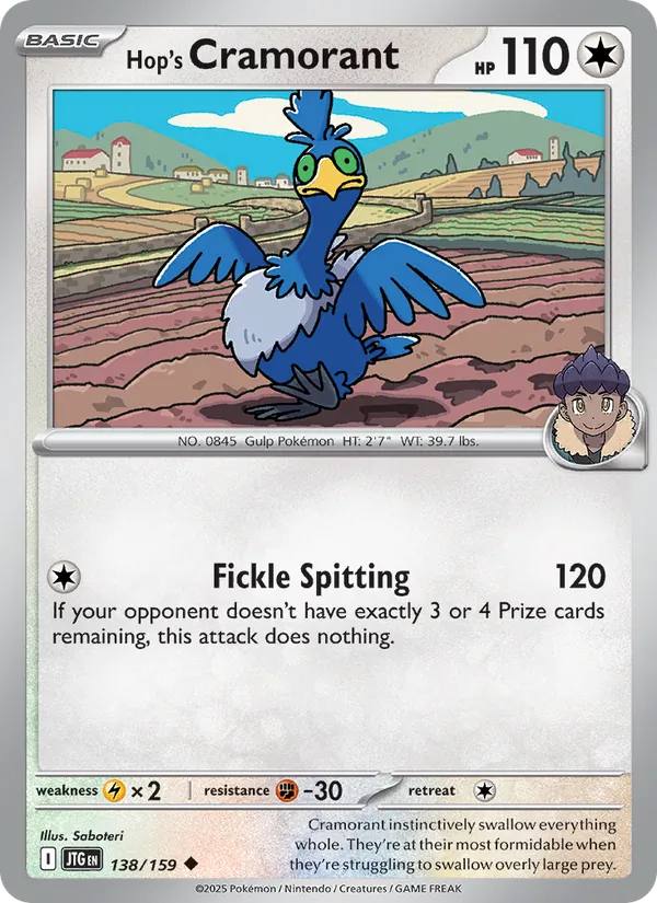 Hop's Cramorant Pokémon card