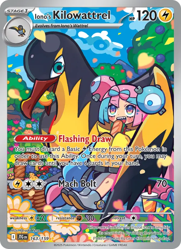 Iono's Kilowattrel Pokémon card