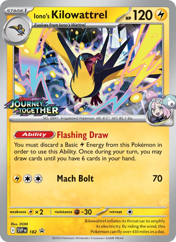 Iono's Kilowattrel Pokémon card