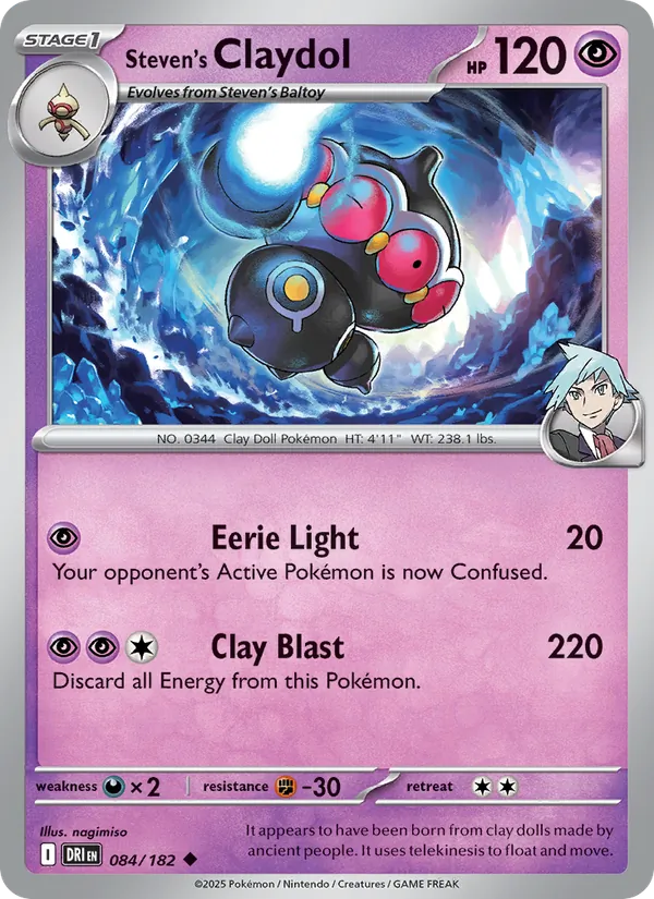 Steven's Claydol Pokémon card