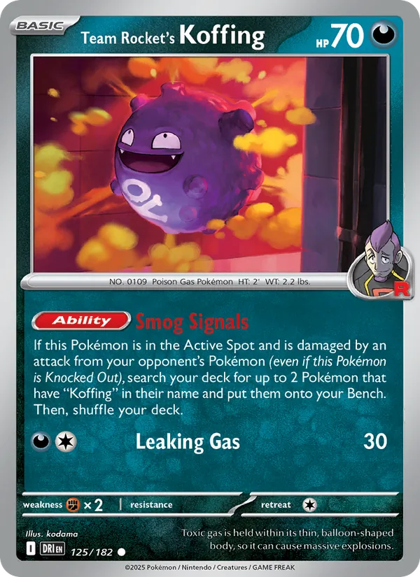 Team Rocket's Koffing Pokémon card