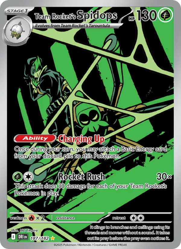 Team Rocket's Spidops Pokémon card
