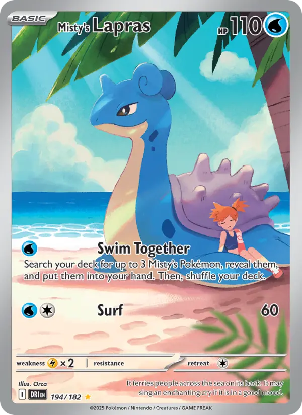 Misty's Lapras Pokémon card