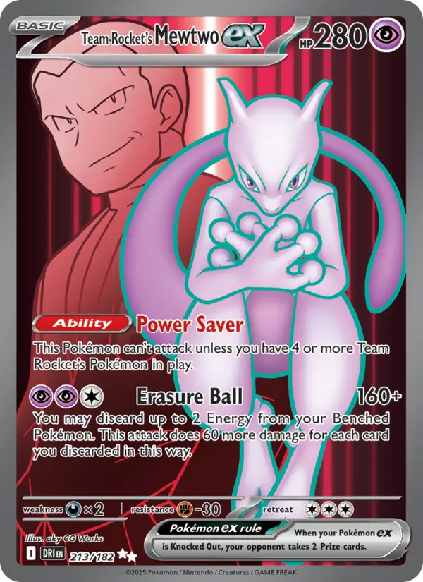 Team Rocket's Mewtwo ex Pokémon card