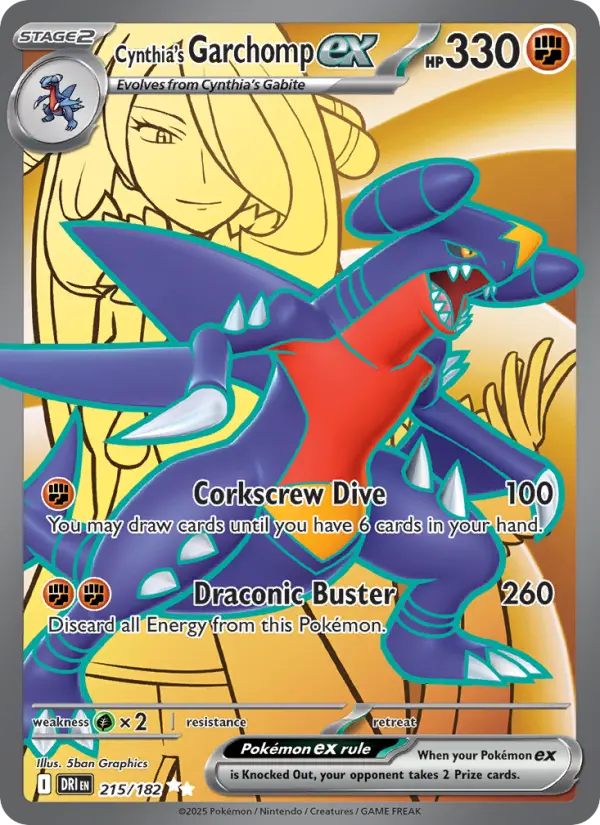 Cynthia's Garchomp ex Pokémon card