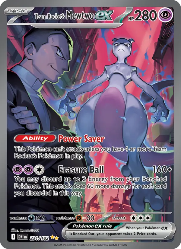 Team Rocket's Mewtwo ex Pokémon card