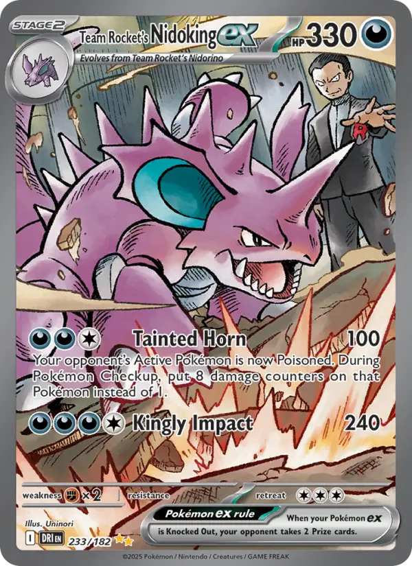 Team Rocket's Nidoking ex Pokémon card