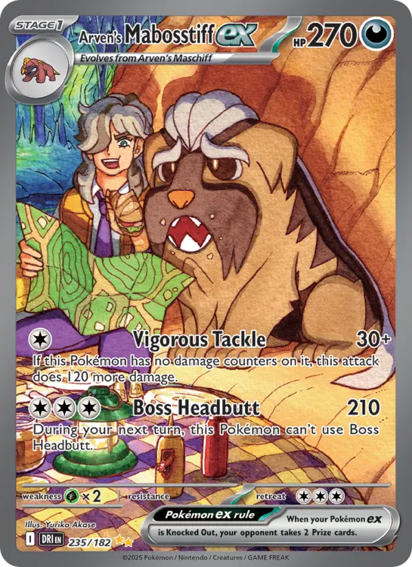 Arven's Mabosstiff ex Pokémon card