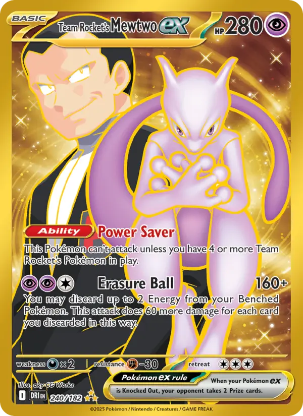 Team Rocket's Mewtwo ex Pokémon card