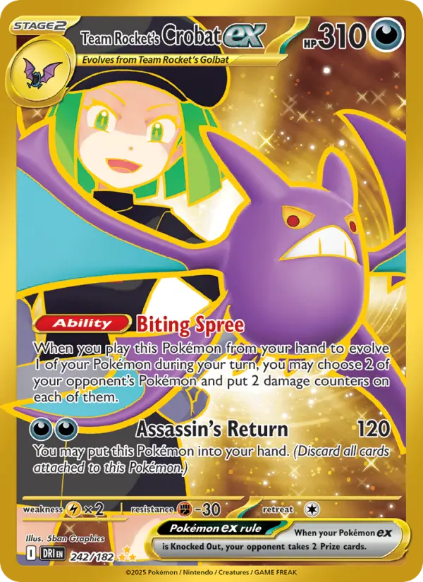 Team Rocket's Crobat ex Pokémon card