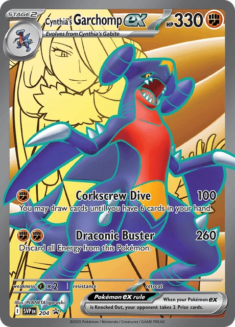 Cynthia's Garchomp ex Pokémon card