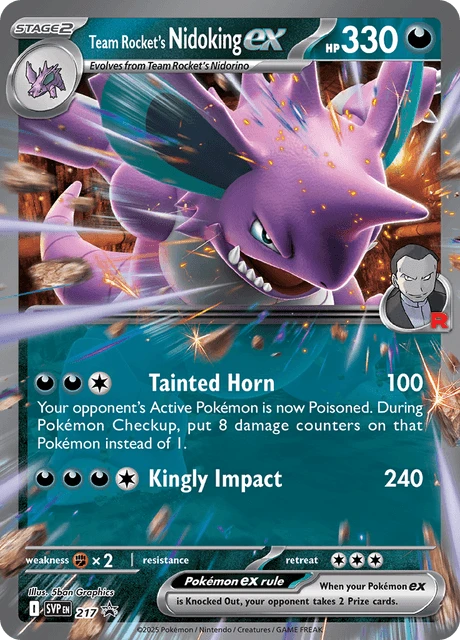 Team Rocket's Nidoking ex Pokémon card