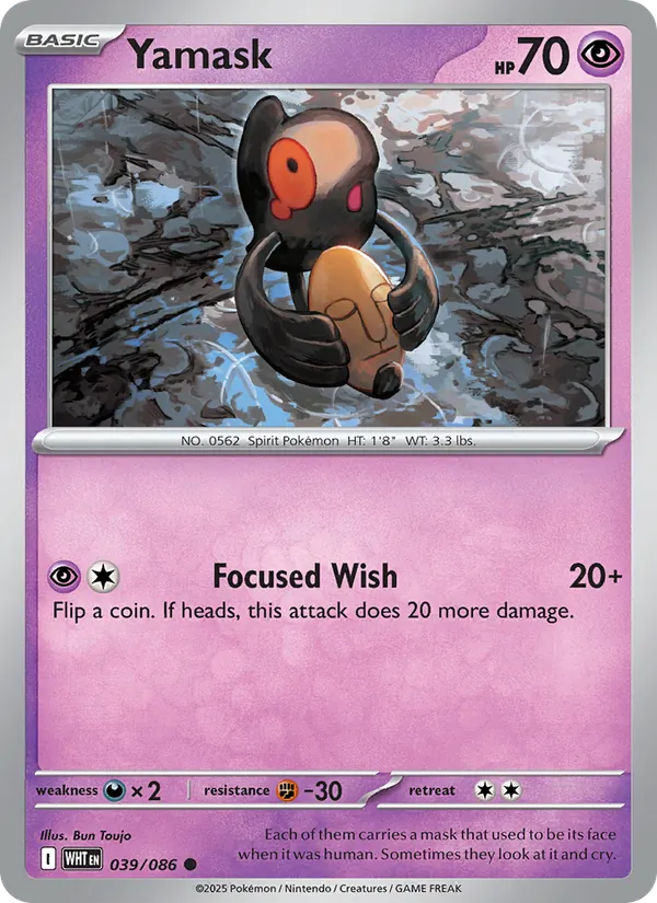 Yamask Pokémon card