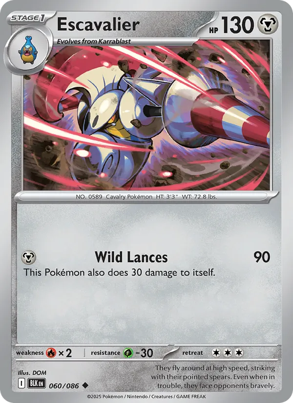 Escavalier Pokémon card
