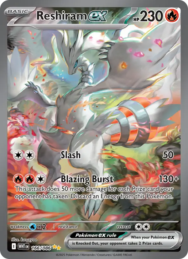 Reshiram ex Pokémon card