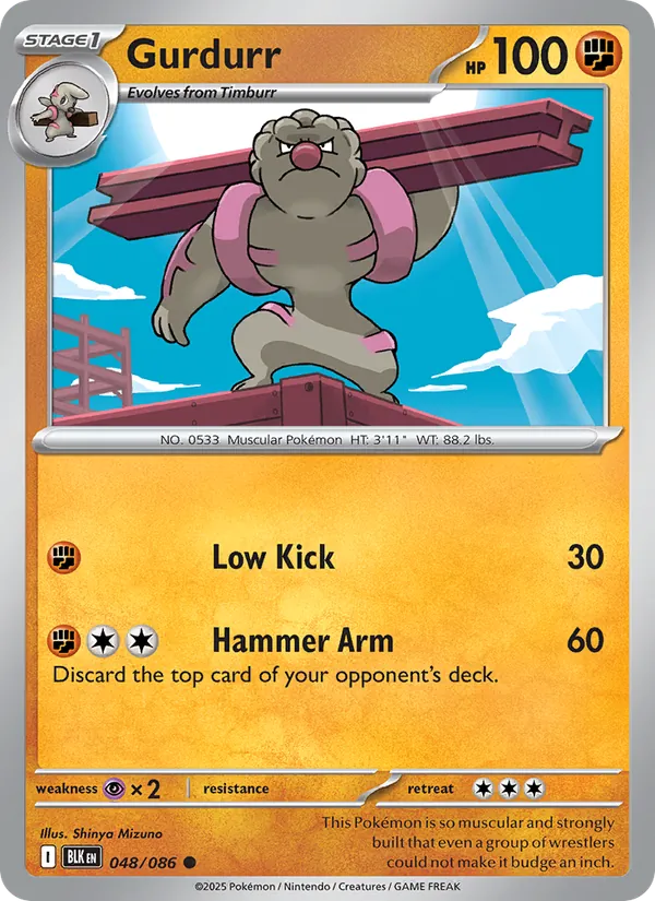Gurdurr Pokémon card