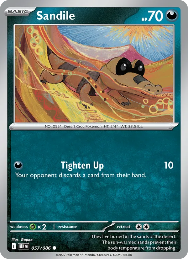 Sandile Pokémon card