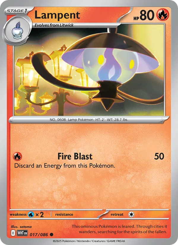 Lampent Pokémon card