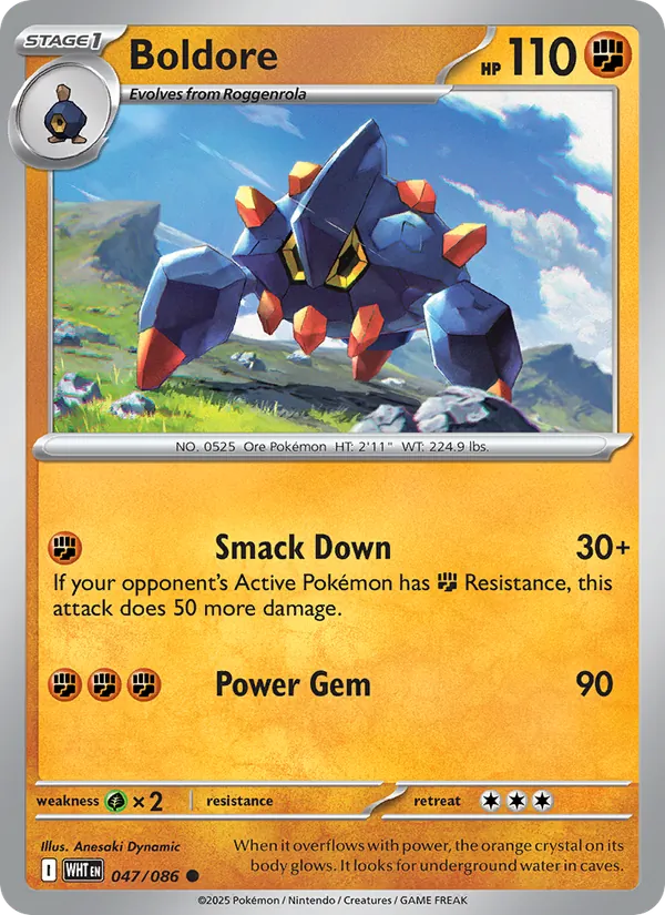 Boldore Pokémon card