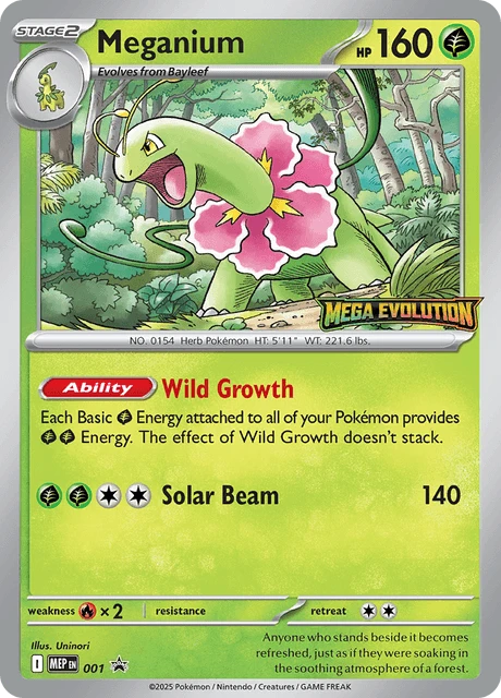 Meganium Pokémon card