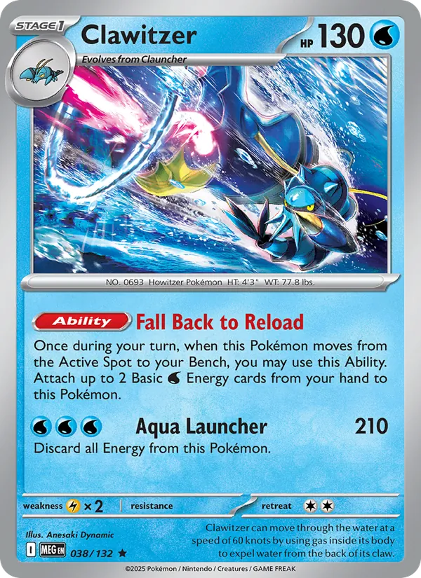 Clawitzer Pokémon card