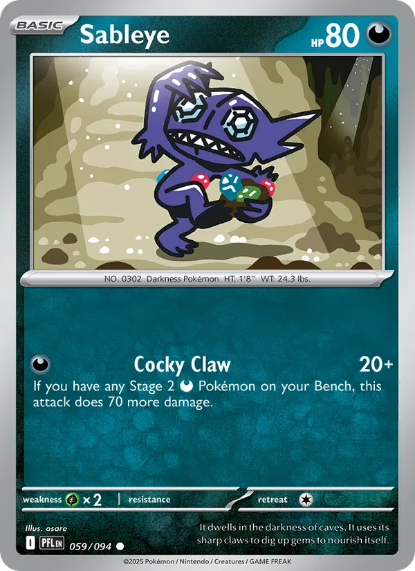 Sableye Pokémon card