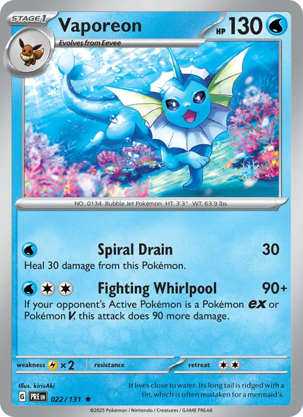 Vaporeon Pokémon card