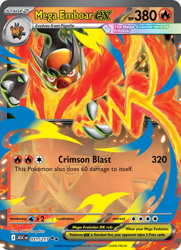 Mega Emboar ex Pokémon card