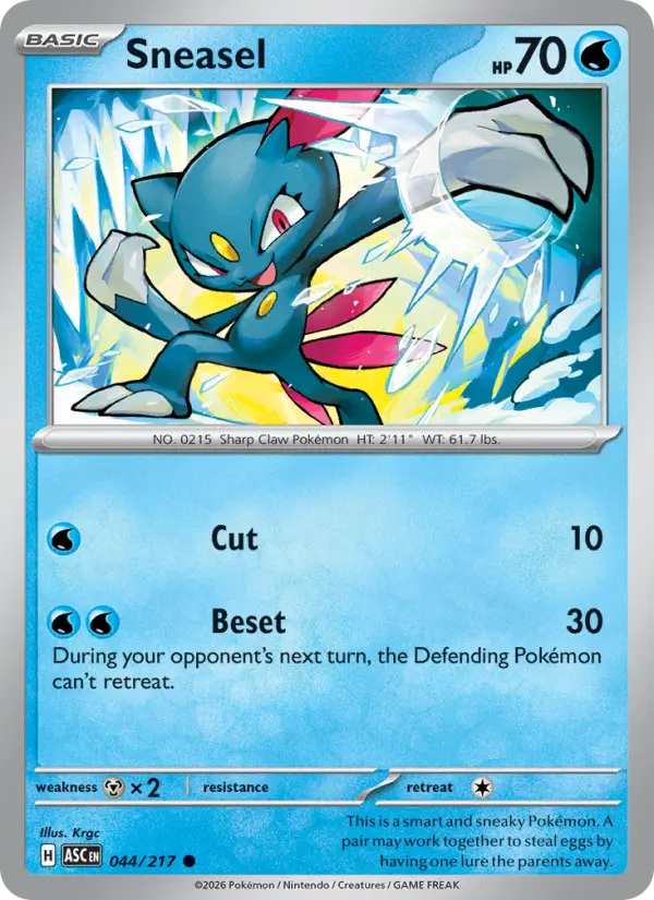 Sneasel Pokémon card