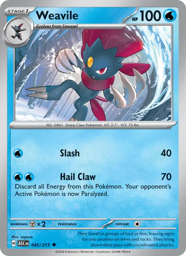 Weavile Pokémon card